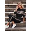 imagePRETTYGARDEN Womens 2 Piece Sets 2026 Long Sleeve Tops High Waisted Sweatpants Lounge Set Fall Fashion Travel OutfitsLeopard Black