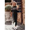 imagePRETTYGARDEN Womens 2 Piece Sets 2026 Long Sleeve Tops High Waisted Sweatpants Lounge Set Fall Fashion Travel OutfitsLeopard Black