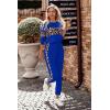 imagePRETTYGARDEN Womens 2 Piece Sets 2026 Long Sleeve Tops High Waisted Sweatpants Lounge Set Fall Fashion Travel OutfitsLeopard Blue