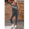 imagePRETTYGARDEN Womens 2 Piece Sets 2026 Long Sleeve Tops High Waisted Sweatpants Lounge Set Fall Fashion Travel OutfitsLeopard Dark Grey