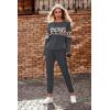 imagePRETTYGARDEN Womens 2 Piece Sets 2026 Long Sleeve Tops High Waisted Sweatpants Lounge Set Fall Fashion Travel OutfitsLeopard Dark Grey