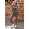imagePRETTYGARDEN Womens 2 Piece Sets 2026 Long Sleeve Tops High Waisted Sweatpants Lounge Set Fall Fashion Travel OutfitsLeopard Dark Khaki
