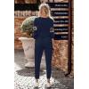 imagePRETTYGARDEN Womens 2 Piece Sets 2026 Long Sleeve Tops High Waisted Sweatpants Lounge Set Fall Fashion Travel OutfitsLeopard Navy