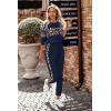 imagePRETTYGARDEN Womens 2 Piece Sets 2026 Long Sleeve Tops High Waisted Sweatpants Lounge Set Fall Fashion Travel OutfitsLeopard Navy