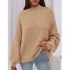 imagePRETTYGARDEN Womens 2026 Fall Oversized Sweaters Chunky Knit Mock Neck Long Sleeve Casual Trendy Pullover Winter ClothesApricot