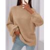 imagePRETTYGARDEN Womens 2026 Fall Oversized Sweaters Chunky Knit Mock Neck Long Sleeve Casual Trendy Pullover Winter ClothesApricot