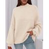imagePRETTYGARDEN Womens 2026 Fall Oversized Sweaters Chunky Knit Mock Neck Long Sleeve Casual Trendy Pullover Winter ClothesBeige