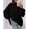 imagePRETTYGARDEN Womens 2026 Fall Oversized Sweaters Chunky Knit Mock Neck Long Sleeve Casual Trendy Pullover Winter ClothesBlack