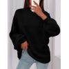 imagePRETTYGARDEN Womens 2026 Fall Oversized Sweaters Chunky Knit Mock Neck Long Sleeve Casual Trendy Pullover Winter ClothesBlack