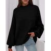 imagePRETTYGARDEN Womens 2026 Fall Oversized Sweaters Chunky Knit Mock Neck Long Sleeve Casual Trendy Pullover Winter ClothesBlack
