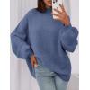imagePRETTYGARDEN Womens 2026 Fall Oversized Sweaters Chunky Knit Mock Neck Long Sleeve Casual Trendy Pullover Winter ClothesBlue