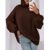 imagePRETTYGARDEN Womens 2026 Fall Oversized Sweaters Chunky Knit Mock Neck Long Sleeve Casual Trendy Pullover Winter ClothesBrown