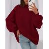imagePRETTYGARDEN Womens 2026 Fall Oversized Sweaters Chunky Knit Mock Neck Long Sleeve Casual Trendy Pullover Winter ClothesBurgundy