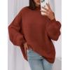 imagePRETTYGARDEN Womens 2026 Fall Oversized Sweaters Chunky Knit Mock Neck Long Sleeve Casual Trendy Pullover Winter ClothesBurnt Orange