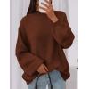 imagePRETTYGARDEN Womens 2026 Fall Oversized Sweaters Chunky Knit Mock Neck Long Sleeve Casual Trendy Pullover Winter ClothesCaramel
