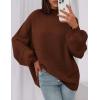 imagePRETTYGARDEN Womens 2026 Fall Oversized Sweaters Chunky Knit Mock Neck Long Sleeve Casual Trendy Pullover Winter ClothesCaramel
