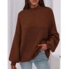 imagePRETTYGARDEN Womens 2026 Fall Oversized Sweaters Chunky Knit Mock Neck Long Sleeve Casual Trendy Pullover Winter ClothesCaramel
