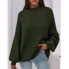 imagePRETTYGARDEN Womens 2026 Fall Oversized Sweaters Chunky Knit Mock Neck Long Sleeve Casual Trendy Pullover Winter ClothesDark Army Green