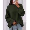 imagePRETTYGARDEN Womens 2026 Fall Oversized Sweaters Chunky Knit Mock Neck Long Sleeve Casual Trendy Pullover Winter ClothesDark Army Green
