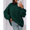 imagePRETTYGARDEN Womens 2026 Fall Oversized Sweaters Chunky Knit Mock Neck Long Sleeve Casual Trendy Pullover Winter ClothesDark Green