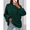 imagePRETTYGARDEN Womens 2026 Fall Oversized Sweaters Chunky Knit Mock Neck Long Sleeve Casual Trendy Pullover Winter ClothesDark Green