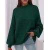 imagePRETTYGARDEN Womens 2026 Fall Oversized Sweaters Chunky Knit Mock Neck Long Sleeve Casual Trendy Pullover Winter ClothesDark Green
