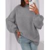 imagePRETTYGARDEN Womens 2026 Fall Oversized Sweaters Chunky Knit Mock Neck Long Sleeve Casual Trendy Pullover Winter ClothesDark Grey