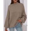 imagePRETTYGARDEN Womens 2026 Fall Oversized Sweaters Chunky Knit Mock Neck Long Sleeve Casual Trendy Pullover Winter ClothesDark Khaki