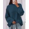 imagePRETTYGARDEN Womens 2026 Fall Oversized Sweaters Chunky Knit Mock Neck Long Sleeve Casual Trendy Pullover Winter ClothesDark Teal
