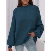 imagePRETTYGARDEN Womens 2026 Fall Oversized Sweaters Chunky Knit Mock Neck Long Sleeve Casual Trendy Pullover Winter ClothesDark Teal