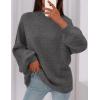 imagePRETTYGARDEN Womens 2026 Fall Oversized Sweaters Chunky Knit Mock Neck Long Sleeve Casual Trendy Pullover Winter ClothesGrey