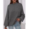 imagePRETTYGARDEN Womens 2026 Fall Oversized Sweaters Chunky Knit Mock Neck Long Sleeve Casual Trendy Pullover Winter ClothesGrey