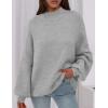 imagePRETTYGARDEN Womens 2026 Fall Oversized Sweaters Chunky Knit Mock Neck Long Sleeve Casual Trendy Pullover Winter ClothesLight Grey