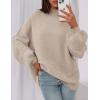 imagePRETTYGARDEN Womens 2026 Fall Oversized Sweaters Chunky Knit Mock Neck Long Sleeve Casual Trendy Pullover Winter ClothesLight Khaki