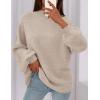 imagePRETTYGARDEN Womens 2026 Fall Oversized Sweaters Chunky Knit Mock Neck Long Sleeve Casual Trendy Pullover Winter ClothesLight Khaki
