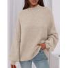 imagePRETTYGARDEN Womens 2026 Fall Oversized Sweaters Chunky Knit Mock Neck Long Sleeve Casual Trendy Pullover Winter ClothesLight Khaki