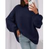 imagePRETTYGARDEN Womens 2026 Fall Oversized Sweaters Chunky Knit Mock Neck Long Sleeve Casual Trendy Pullover Winter ClothesNavy Blue