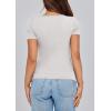 imagePRETTYGARDEN Womens 2026 Fall Summer Short Sleeve Tops Ribbed Henley Button Slim Fit Basic Casual T Shirts Blouse ClothingLight Grey