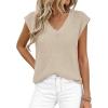 imagePRETTYGARDEN Womens 2026 Lightweight Sweaters Vest Spring Trendy Cap Sleeve V Neck Knit Tank Tops Summer Going Out OutfitsApricot
