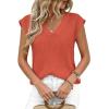 imagePRETTYGARDEN Womens 2026 Lightweight Sweaters Vest Spring Trendy Cap Sleeve V Neck Knit Tank Tops Summer Going Out OutfitsOrange