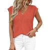 imagePRETTYGARDEN Womens 2026 Lightweight Sweaters Vest Spring Trendy Cap Sleeve V Neck Knit Tank Tops Summer Going Out OutfitsOrange