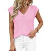 imagePRETTYGARDEN Womens 2026 Lightweight Sweaters Vest Spring Trendy Cap Sleeve V Neck Knit Tank Tops Summer Going Out OutfitsPink