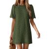 imagePRETTYGARDEN Womens 2026 Summer Casual Short Dresses Embroidered Lace Short Sleeve Boho Mini Dress Beach Vacation ClothesArmy Green
