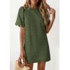 imagePRETTYGARDEN Womens 2026 Summer Casual Short Dresses Embroidered Lace Short Sleeve Boho Mini Dress Beach Vacation ClothesArmy Green