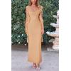 imagePRETTYGARDEN Womens 2026 Summer Wedding Guest Dress Sleeveless Ruffle Formal Cocktail Party Maxi Bodycon DressesApricot