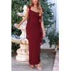 imagePRETTYGARDEN Womens 2026 Summer Wedding Guest Dress Sleeveless Ruffle Formal Cocktail Party Maxi Bodycon DressesDark Wine Red