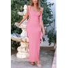 imagePRETTYGARDEN Womens 2026 Summer Wedding Guest Dress Sleeveless Ruffle Formal Cocktail Party Maxi Bodycon DressesPink