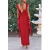 imagePRETTYGARDEN Womens 2026 Summer Wedding Guest Dress Sleeveless Ruffle Formal Cocktail Party Maxi Bodycon DressesRed