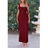 imagePRETTYGARDEN Womens 2026 Summer Wedding Guest Dress Sleeveless Ruffle Formal Cocktail Party Maxi Bodycon DressesWine Red