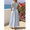 imagePRETTYGARDEN Womens Boho Maxi Dress 2026 Summer Cap Sleeve Long Flowy Beach Vacation Floral Sundresses Spring Resort WearBlue Striped